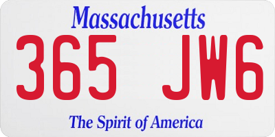 MA license plate 365JW6