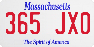 MA license plate 365JX0