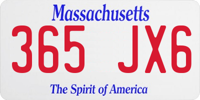 MA license plate 365JX6