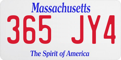 MA license plate 365JY4