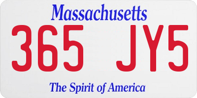 MA license plate 365JY5