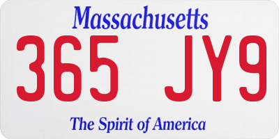 MA license plate 365JY9