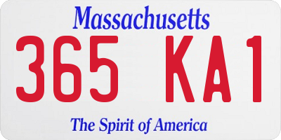 MA license plate 365KA1
