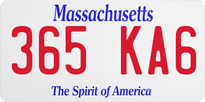 MA license plate 365KA6
