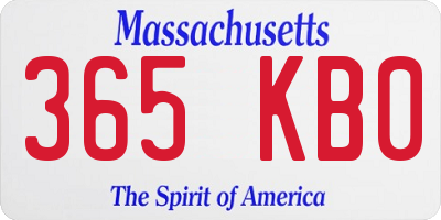 MA license plate 365KB0