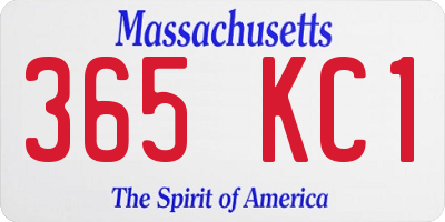 MA license plate 365KC1