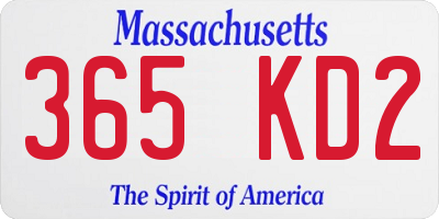 MA license plate 365KD2