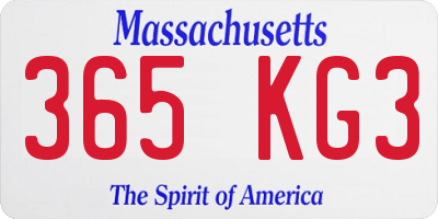 MA license plate 365KG3