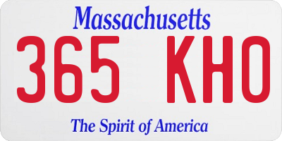 MA license plate 365KH0