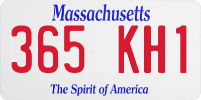 MA license plate 365KH1
