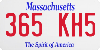 MA license plate 365KH5