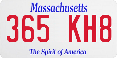 MA license plate 365KH8