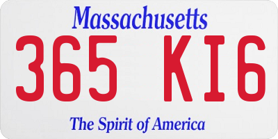 MA license plate 365KI6