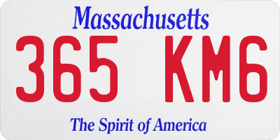 MA license plate 365KM6