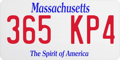 MA license plate 365KP4