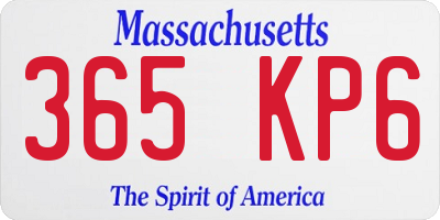 MA license plate 365KP6