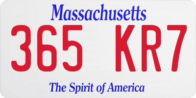 MA license plate 365KR7