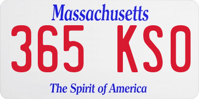MA license plate 365KS0