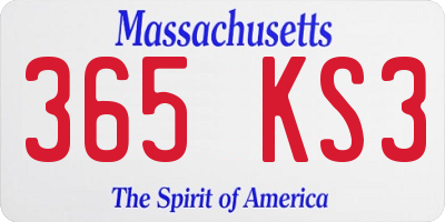 MA license plate 365KS3