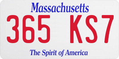 MA license plate 365KS7