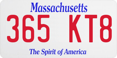 MA license plate 365KT8