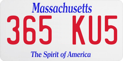 MA license plate 365KU5