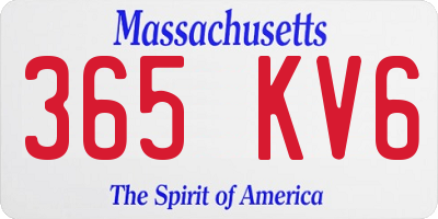 MA license plate 365KV6