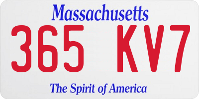 MA license plate 365KV7