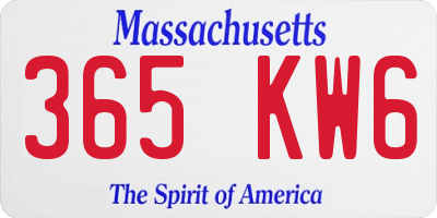 MA license plate 365KW6