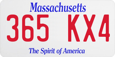 MA license plate 365KX4