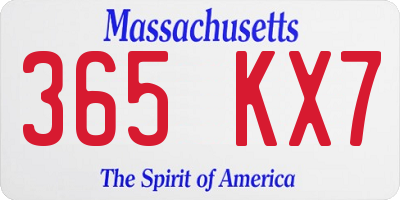MA license plate 365KX7
