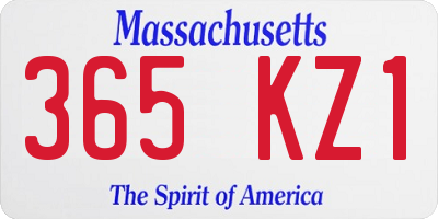 MA license plate 365KZ1