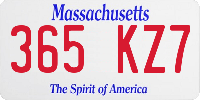 MA license plate 365KZ7