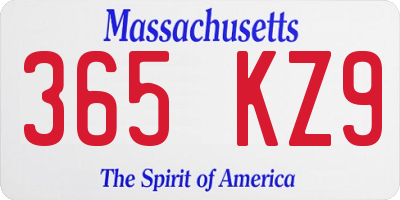 MA license plate 365KZ9