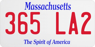 MA license plate 365LA2