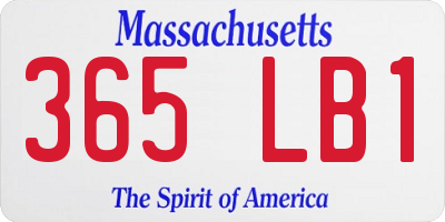 MA license plate 365LB1