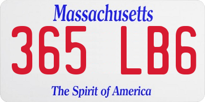 MA license plate 365LB6