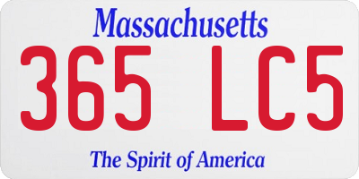 MA license plate 365LC5