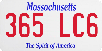 MA license plate 365LC6