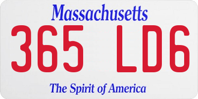 MA license plate 365LD6