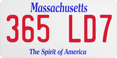 MA license plate 365LD7