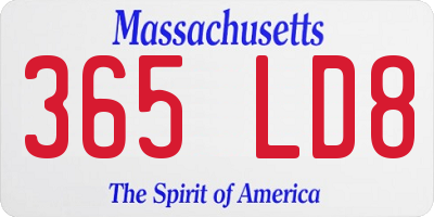 MA license plate 365LD8