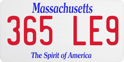 MA license plate 365LE9