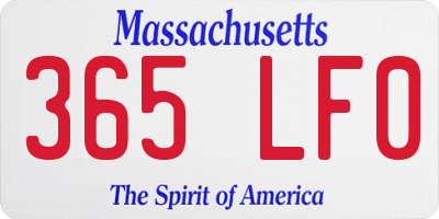 MA license plate 365LF0