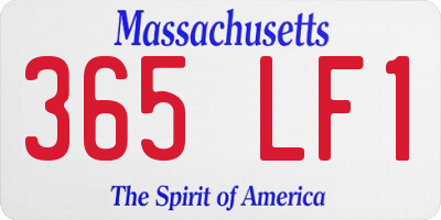 MA license plate 365LF1