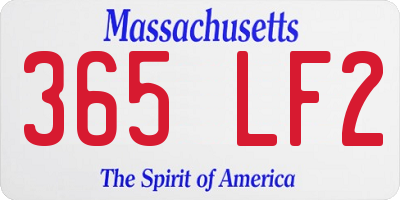 MA license plate 365LF2