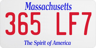 MA license plate 365LF7
