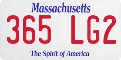 MA license plate 365LG2