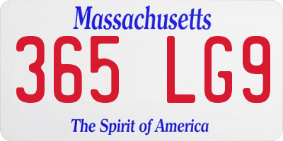 MA license plate 365LG9