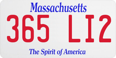 MA license plate 365LI2